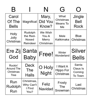 Christmas Bingo Card