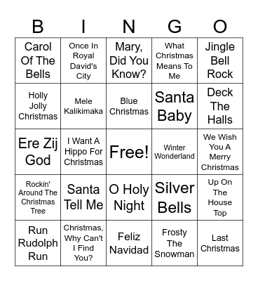 Christmas Bingo Card