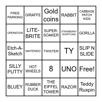 SANTA'S BAG TRIVIA BINGO Card