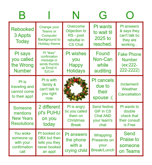 CS BINGO CHALLENGE - 12.23 Bingo Card