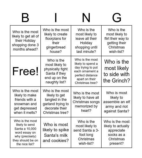 X-Mas Bingo!!! Bingo Card