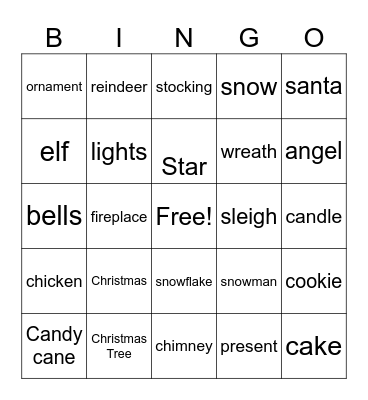 CHRISTMAS BINGO Card