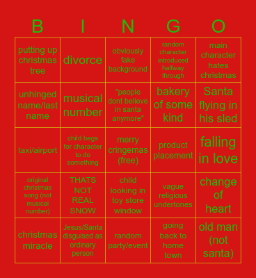 goofy ahh christmas movie Bingo Card