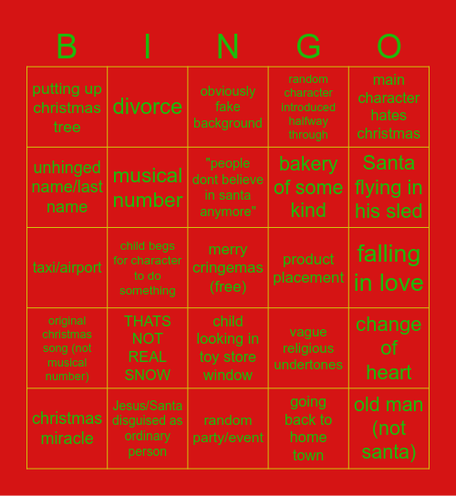 goofy ahh christmas movie Bingo Card