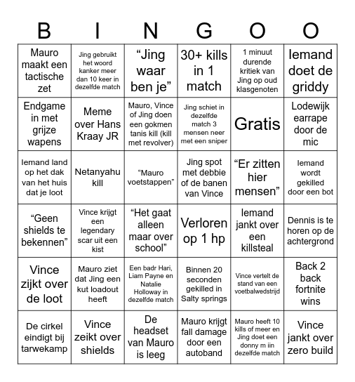 Volle kaart = maccie door Jing Bingo Card