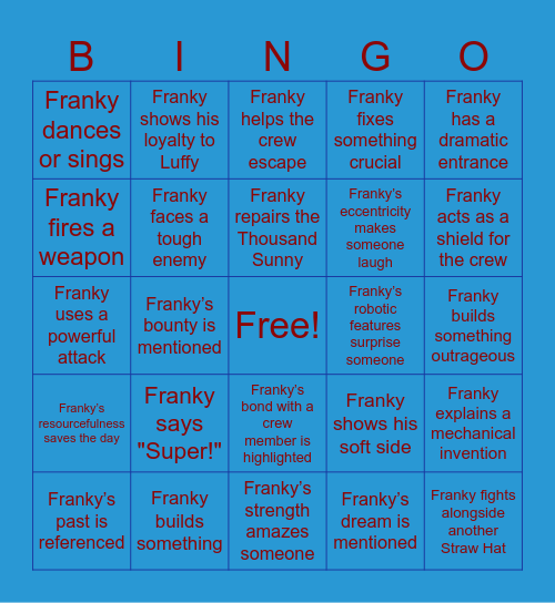 Franky Bingo Card