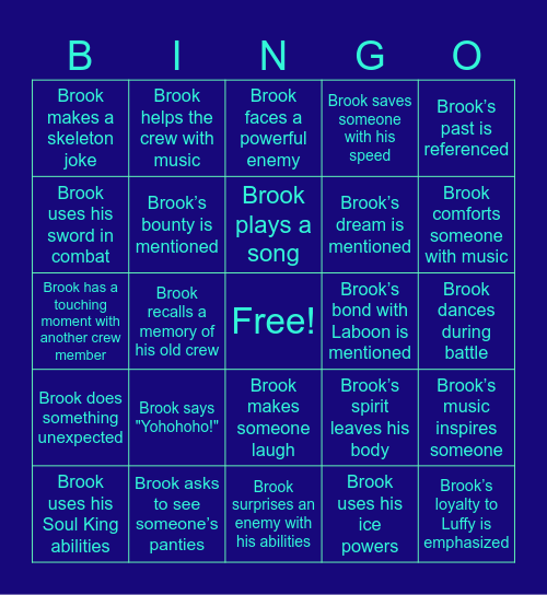 Brook Bingo Card