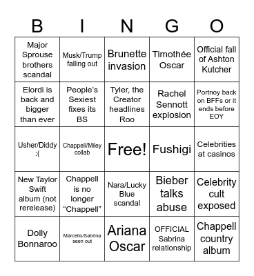 2025 Bingo Card