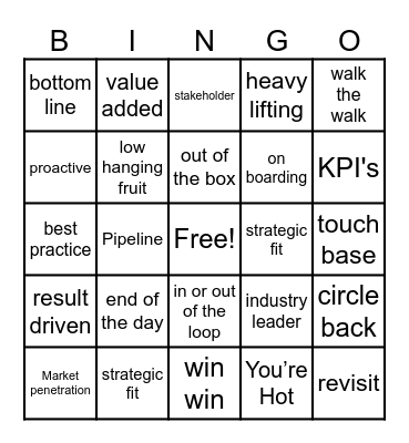 Douche Bag Bingo Card
