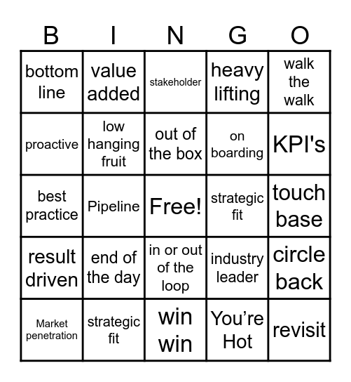 Douche Bag Bingo Card