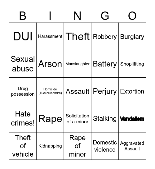 Woody Bingo Card