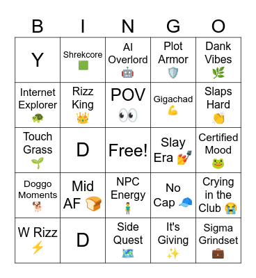 2024 Meme Bingo Card