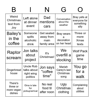 Christmas Bingo Card