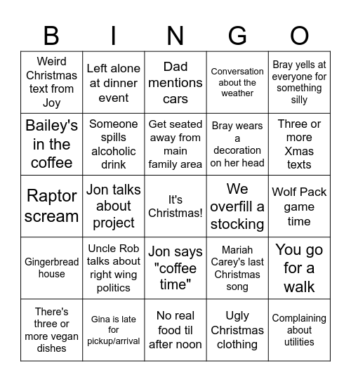 Christmas Bingo Card