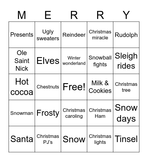 Christmas Bingo Card