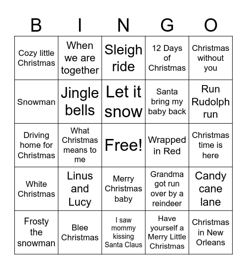 Christmas Party 2024 Bingo Card