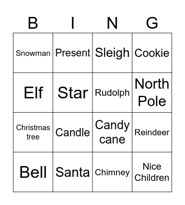 Christmas Bingo Card
