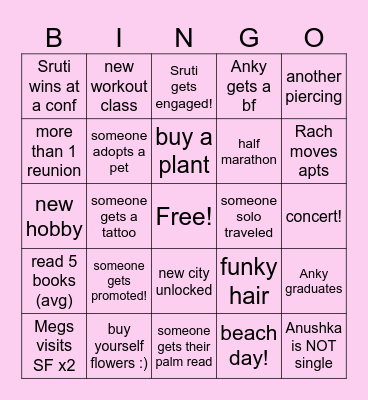 RASAM 2025 Bingo Card