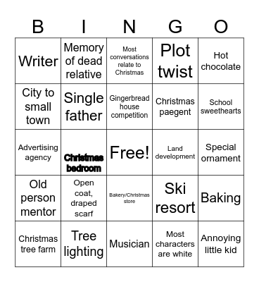 Hallmark Christmas bingo Card
