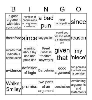 Logic Bingo Card