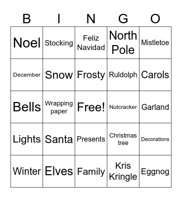 Christmas Bingo Card