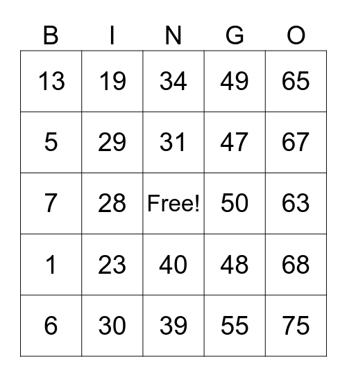 Darwin C. Bingo Card