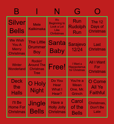 Christmas Bingo Card