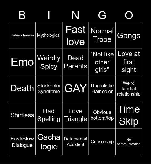 Gacha Bingo Card