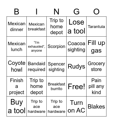 Drystone Bingo Card
