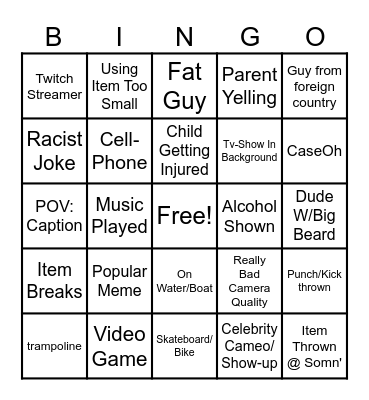 Screams TNTL Bingo Card