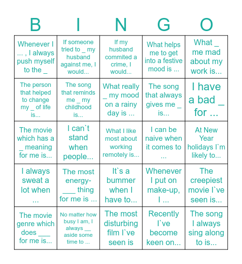 VIKA Bingo Card