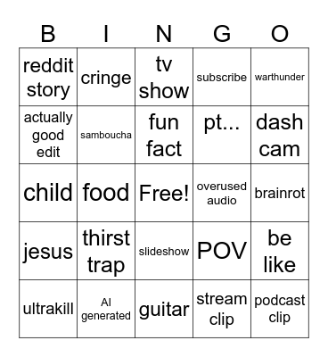 bingo insanity Bingo Card