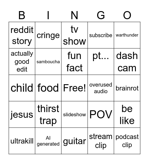 bingo insanity Bingo Card