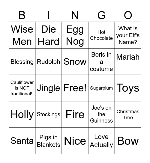 Christmas Bingo Card