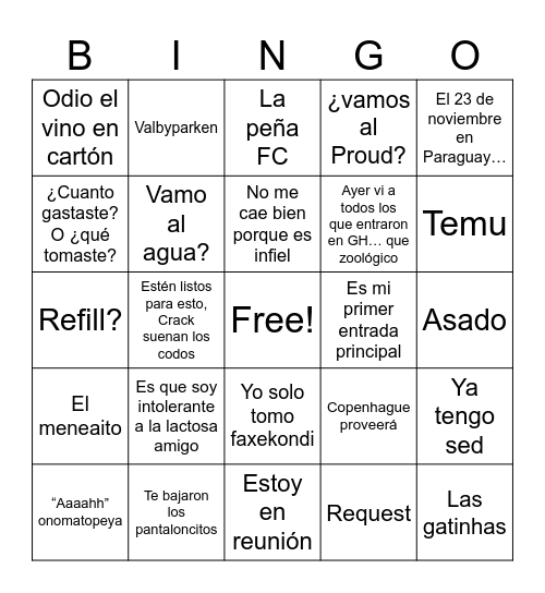 Navidad peña FC 2024 Bingo Card