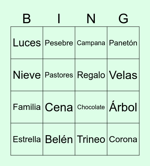 Bingo navideño Bingo Card