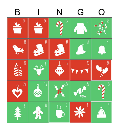 Kerst Bingo Card