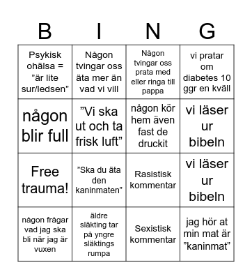 Jul Bingo Card