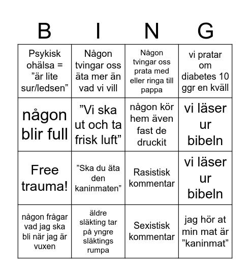 Jul Bingo Card