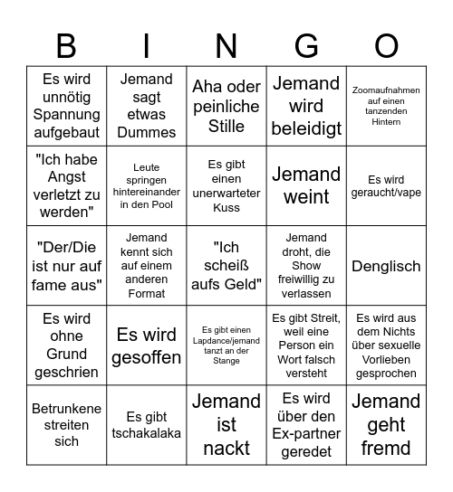 Sendung: Bingo Card