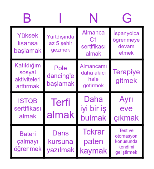 MY BINGO CARD 2025 Bingo Card