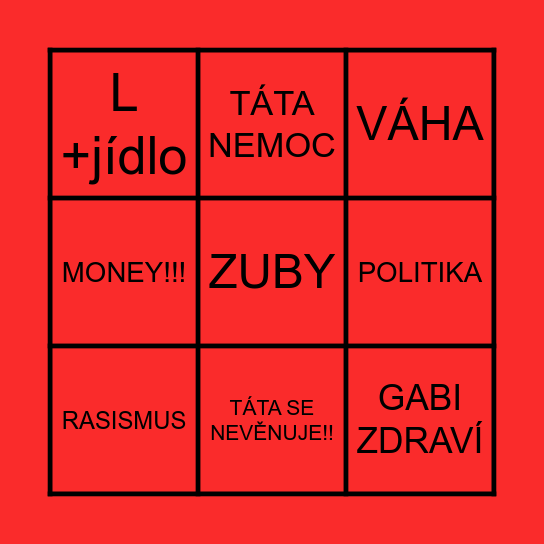 ŠTEDROVEČERNÍ BINGOM Bingo Card