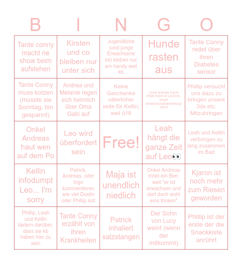 2. Feiertag Bingo Card