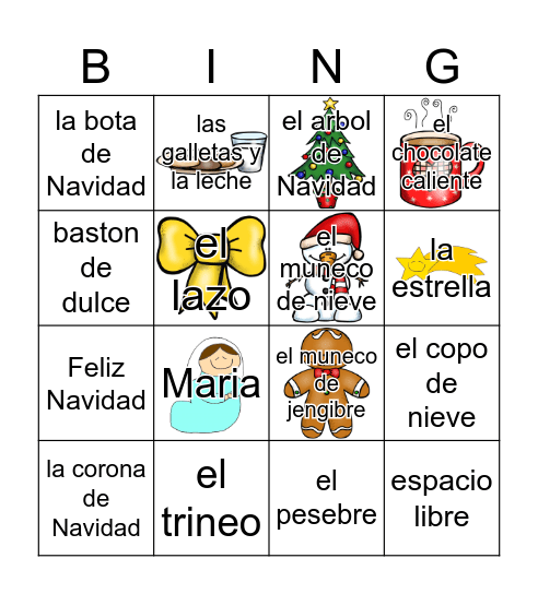 NAVIDAD Bingo Card