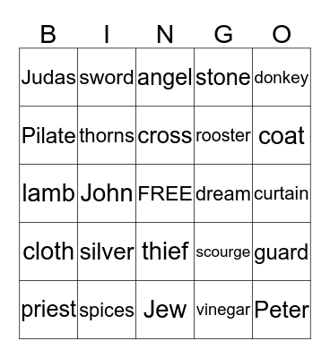 Easter Remembered Bingo Card