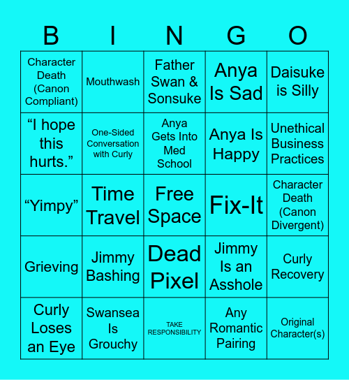 Mouthwashing Fanfic Bingo Card Bingo Card
