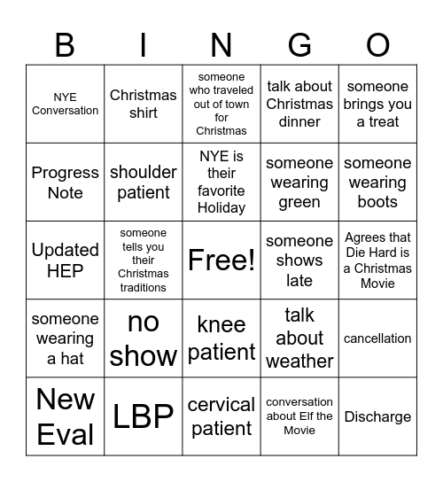 Work Bingo Card