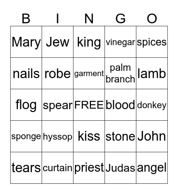 Easter Remembered Bingo Card