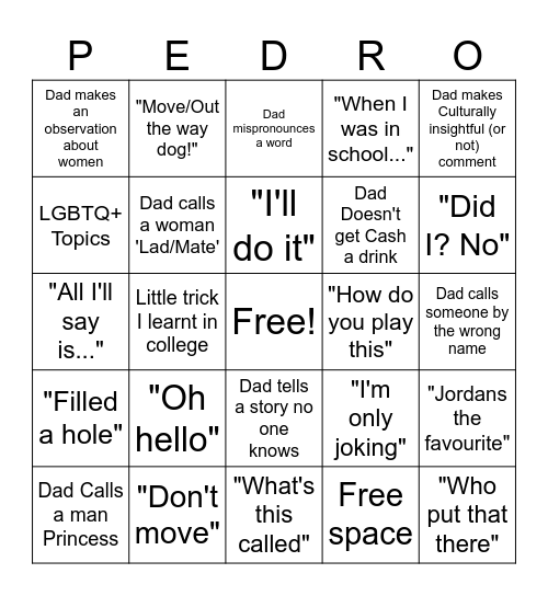 Our Bingo Card