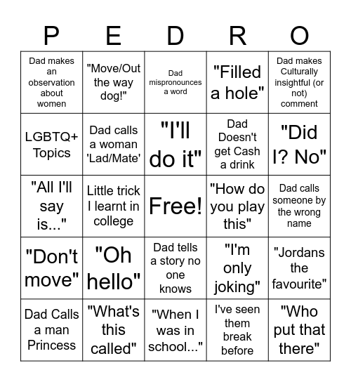 Our Bingo Card